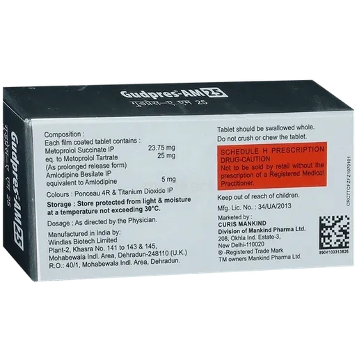 gudpres am 25mg tablet 10's